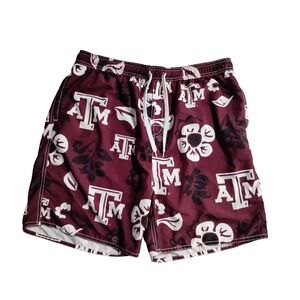 Wes and Willy Texas A&M Aggies Mens 3XL Swim Trunks Maroon Floral Board Shorts